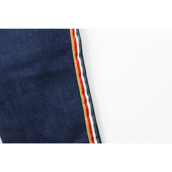 Abercrombie & Fitch Simone High Rise Ankle Jeans‎ Side Stripe Dark Blue 28 - Picture 6 of 7